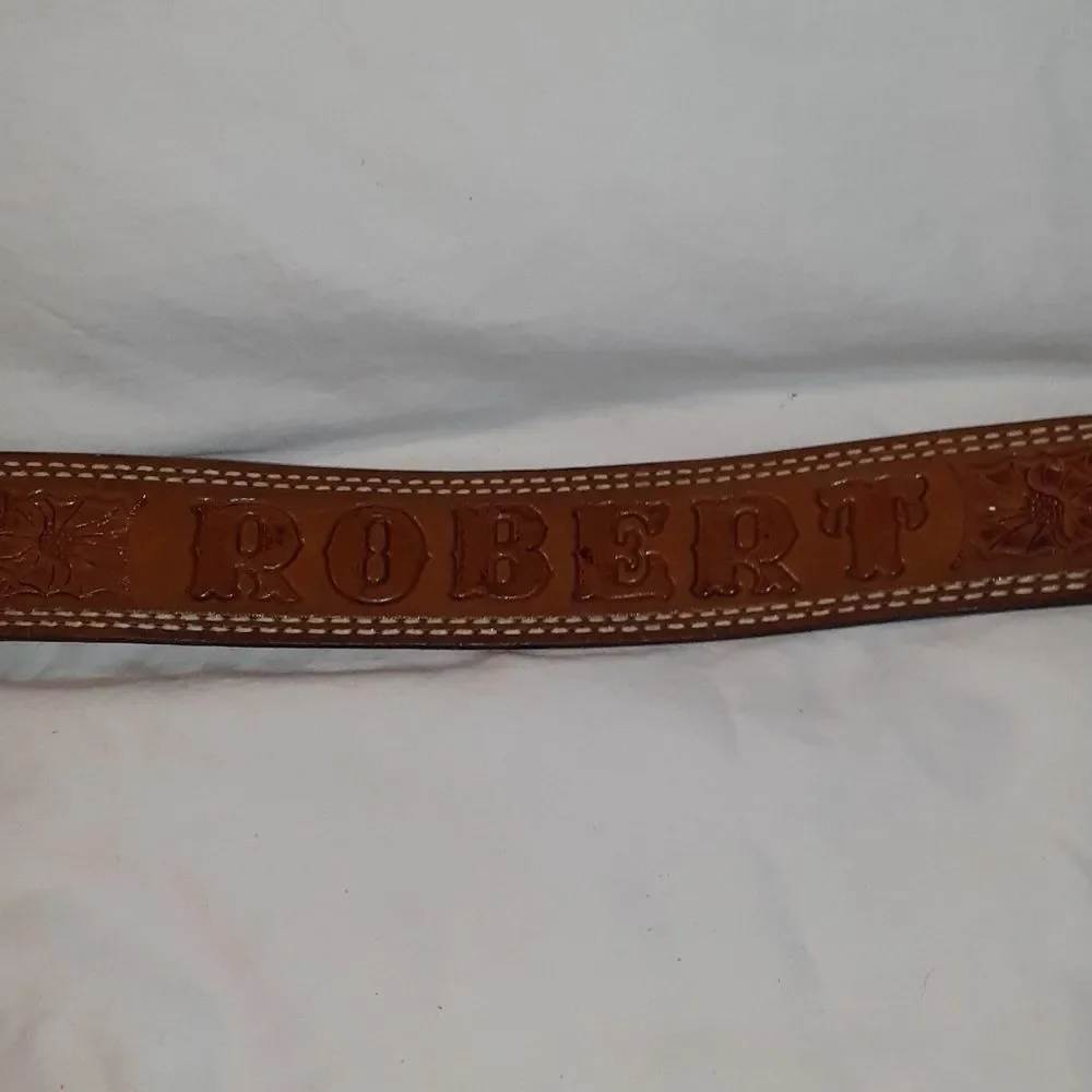 Texan Leather Tooled‎ Personalized Belt ROBERT 38